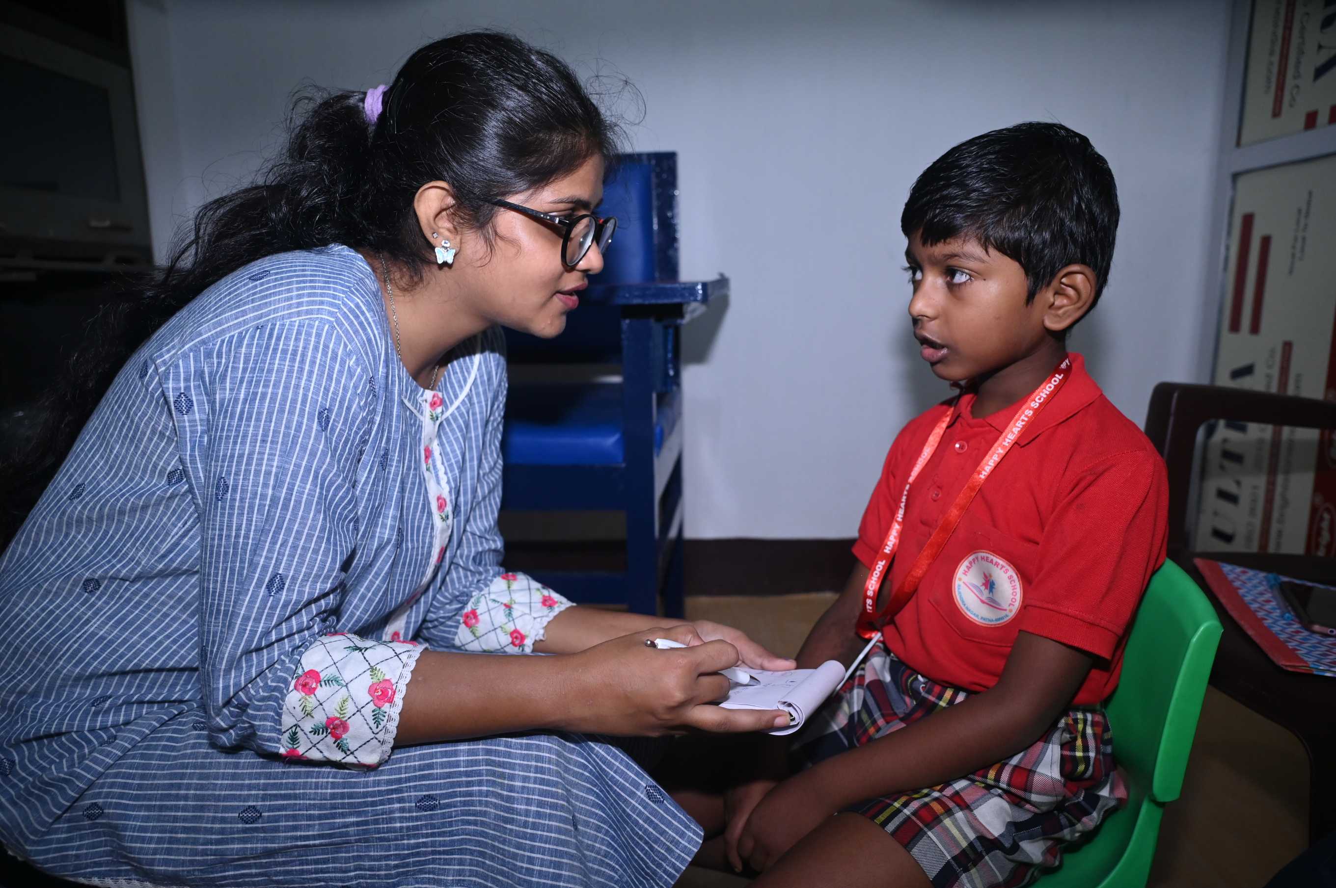 Doctor interacting with child